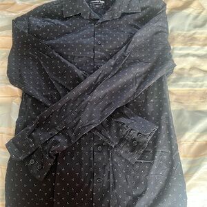 Express Black Shirt with White Dots